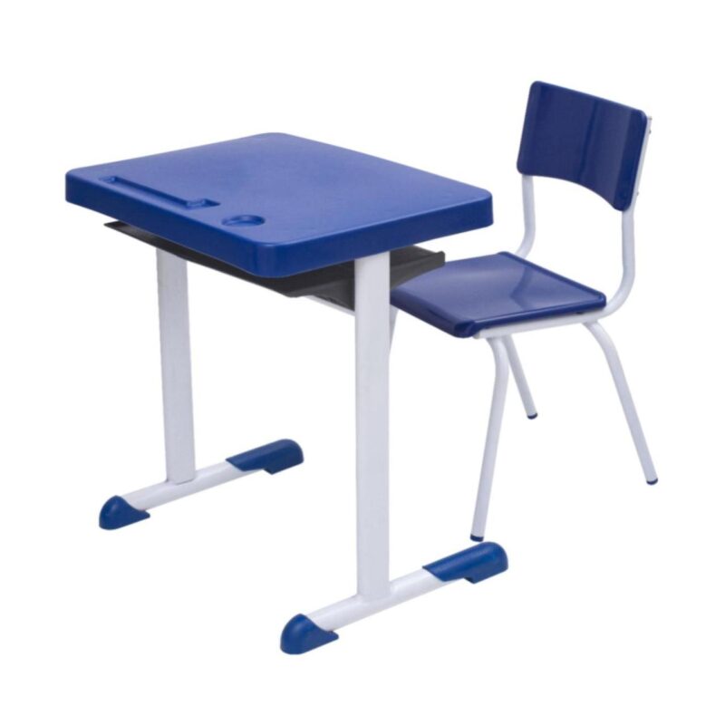 Kit Escolar Individual AZUL – (Mesa e Cadeira) – JUVENIL 06 a 09 Anos 40999 VILLA Móveis para Escritório Conjunto Escolar 2