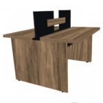 Mesa Componível INICIAL – S/ Gavetas – 1,20×1,20m NOGAL SEVILHA/PRETO – 21480 VILLA Móveis para Escritório Linha 40 mm 4
