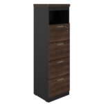 Arquivo 04 Gavetas Pasta Suspensa – 1,60×0,46×0,45m MARSALA / PRETO – 51013 VILLA Móveis para Escritório Linha 30 mm 5