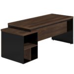 Mesa PEDESTAL RETA (03 Gavetas) 1,92X0,70m Marsala/Preto – 23485 VILLA Móveis para Escritório Linha 30 mm 10