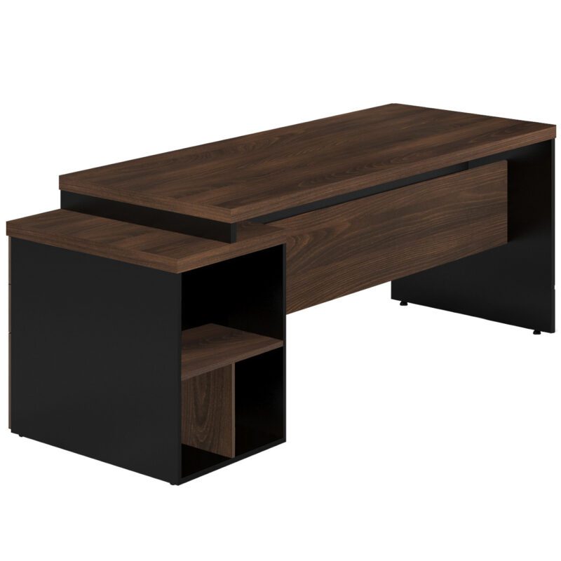 Mesa PEDESTAL RETA (03 Gavetas) 1,92X0,70m Marsala/Preto – 23485 VILLA Móveis para Escritório Linha 30 mm 4