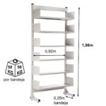 Estante Biblioteca de PAREDE com 06 Bandejas – 1,98×0,92×0,30m – NOBRE – 11108 VILLA Móveis para Escritório Estante de Aço 8