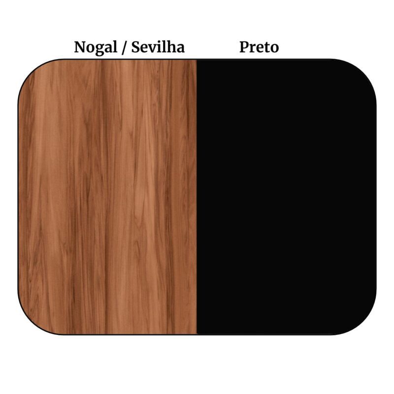 Armário Alto Fechado com 02 Portas – 1,61×0,80×0,45m NOGAL SEVILHA/PRETO – 21414 VILLA Móveis para Escritório Linha 40 mm 6