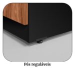 Armário Alto Fechado com 02 Portas – 1,61×0,80×0,45m NOGAL SEVILHA/PRETO – 21414 VILLA Móveis para Escritório Linha 40 mm 10