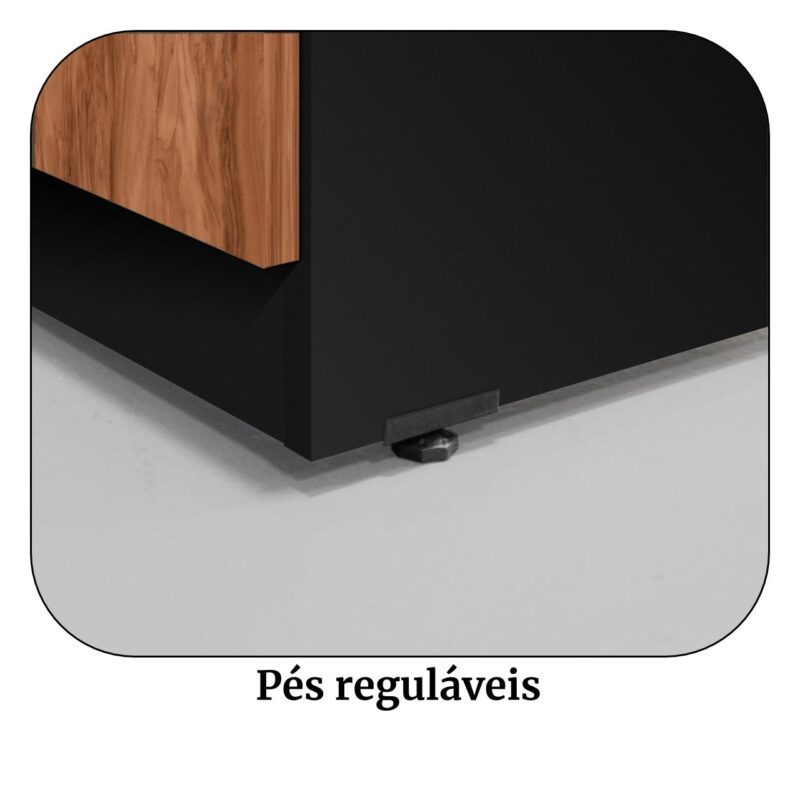 Armário Alto Fechado com 02 Portas – 1,61×0,80×0,45m NOGAL SEVILHA/PRETO – 21414 VILLA Móveis para Escritório Linha 40 mm 5