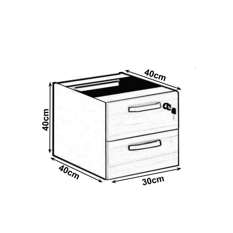 Balcão de Atendimento 1.35×1,13×0,60m – C/ 02 Gavetas NOGAL SEVILHA / PRETO – 63082 VILLA Móveis para Escritório Linha 40 mm 4