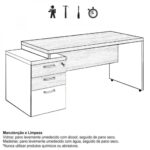 Mesa PEDESTAL RETA (03 Gavetas) 1,92X0,70m Marsala/Preto – 23485 VILLA Móveis para Escritório Linha 30 mm 11