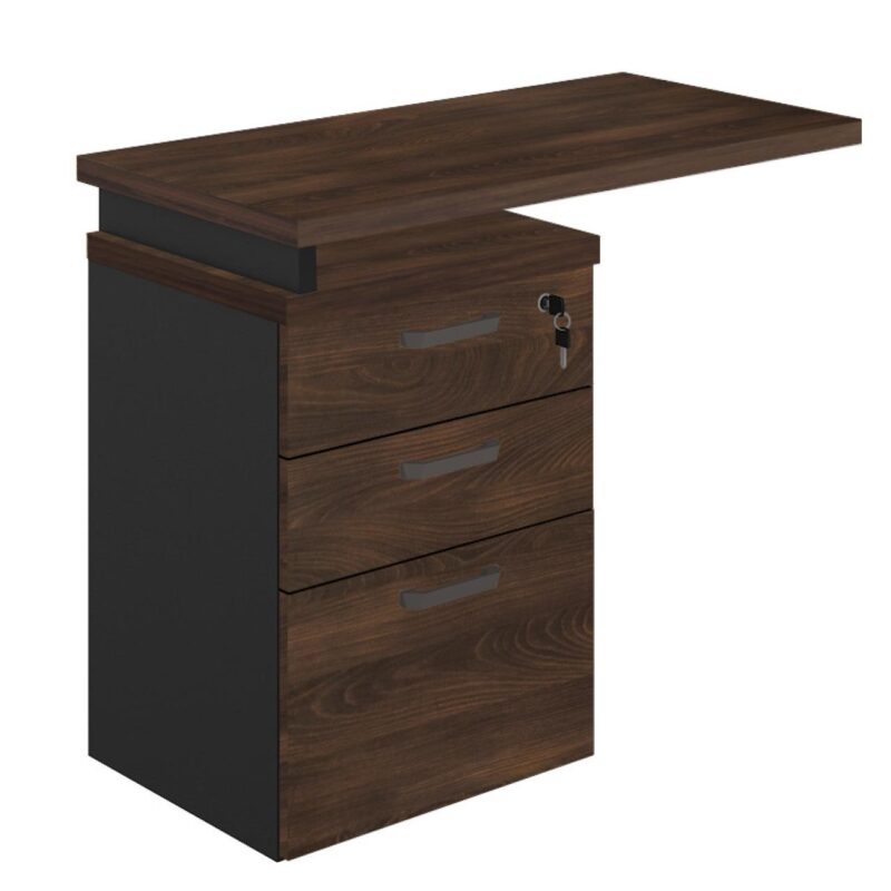 Mesa AUXILIAR c/ 03 Gavetas Pedestal MARSALA/PRETO – 51017 VILLA Móveis para Escritório Linha 30 mm 2