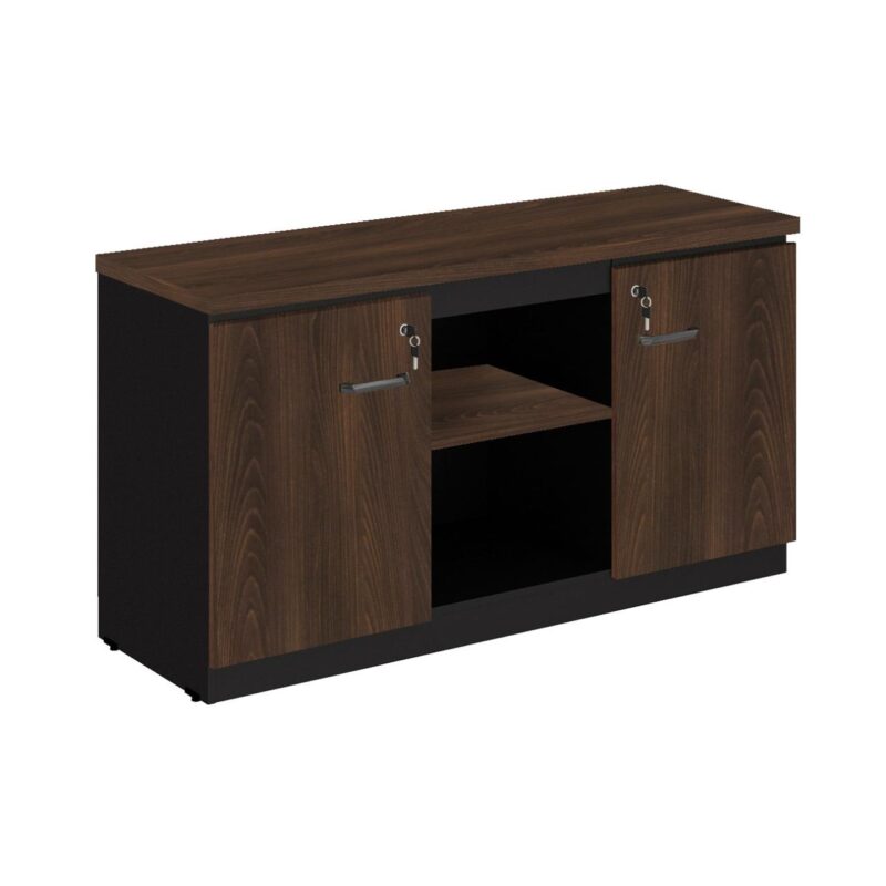 Armário Baixo Credenza – 1,35×0,72X0,45m MARSALA / PRETO – 51010 VILLA Móveis para Escritório Linha 30 mm 2