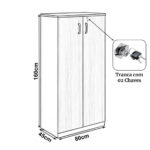 Armário Alto Fechado com 02 Portas – 1,60×0,80×0,45m MARSALA / PRETO – 51009 VILLA Móveis para Escritório Linha 30 mm 8