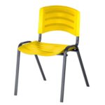 Cadeira Fixa Plástica 04 pés Cor Amarelo (Polipropileno) 31209 VILLA Móveis para Escritório Plástica 5