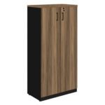 Armário Alto Fechado com 02 Portas – 1,61×0,80×0,45m NOGAL SEVILHA/PRETO – 21414 VILLA Móveis para Escritório Linha 40 mm 7