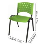Cadeira Plástica 04 Pés – VERDE (Polipropileno) – 31203 VILLA Móveis para Escritório Plástica 9