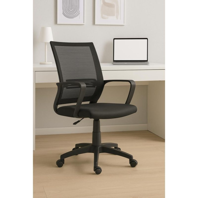 Cadeira de Escritório Diretor Tela MAYA c/ braço – Cor Preto – 34029 VILLA Móveis para Escritório Cadeira de Tela 9