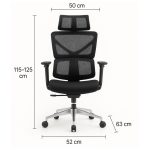 Cadeira de Escritório Presidente Tela TITAN – Cor Preto – 30067 VILLA Móveis para Escritório Cadeira de Tela 16