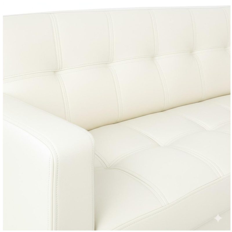 Poltrona para Escritório ROMA 03 Lugar – Corino – Cor NUDE – 60072 VILLA Móveis para Escritório Sofá Escritório 6