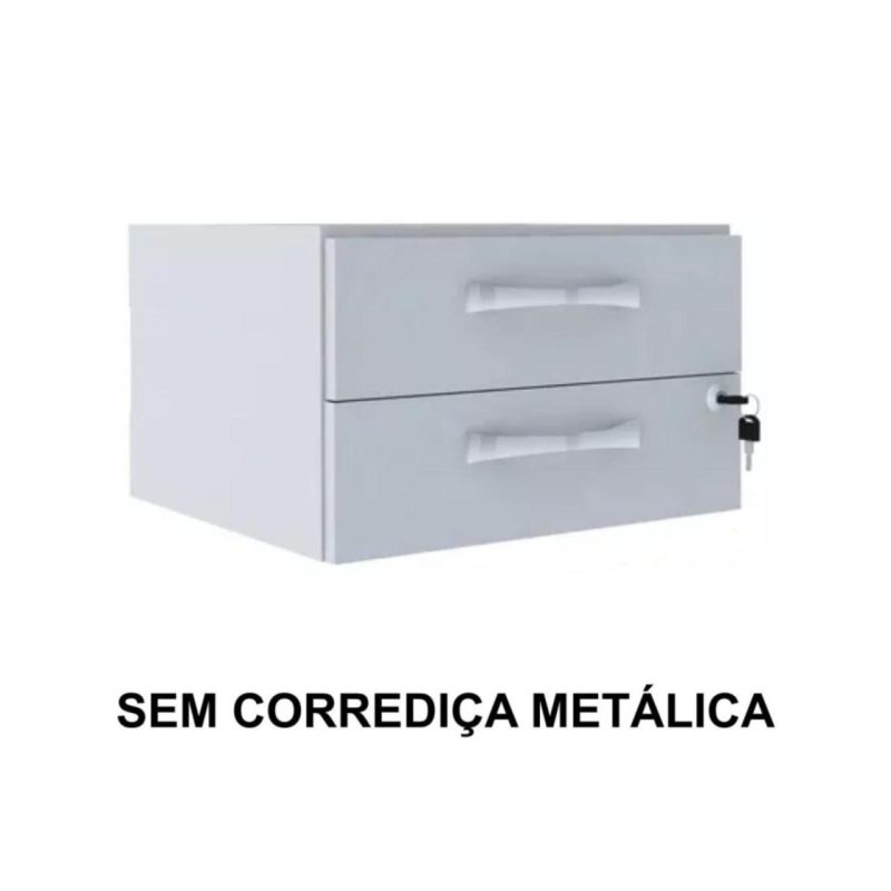 Estação de Trabalho 1,40×1,40m com 02 Gavetas – MAXXI – CINZA / CINZA – 43020 VILLA Móveis para Escritório JOB Cinza 15 mm 4