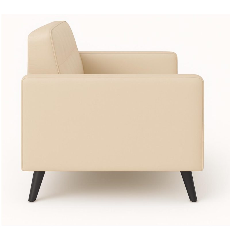 Poltrona para Escritório ROMA 03 Lugar – Corino – Cor AREIA – 60063 VILLA Móveis para Escritório Sofá Roma Areia 4