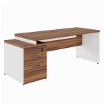 Mesa PEDESTAL RETA (03 Gav.) – 1,92X0,70m – WORKSTART – NOGAL SEVILHA/BRANCO- 34405 VILLA Móveis para Escritório Linha 40 mm Nogal – Branco 10