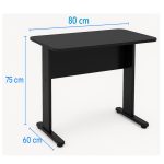 Mesa Escritório 0,80×0,60m – JOB – PRETO/PRETO – 43088 VILLA Móveis para Escritório JOB Preto 15 mm 10