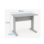 Mesa Escritório 0,80×0,60m – JOB – CINZA/CINZA – 43087 VILLA Móveis para Escritório JOB Cinza 15 mm 10