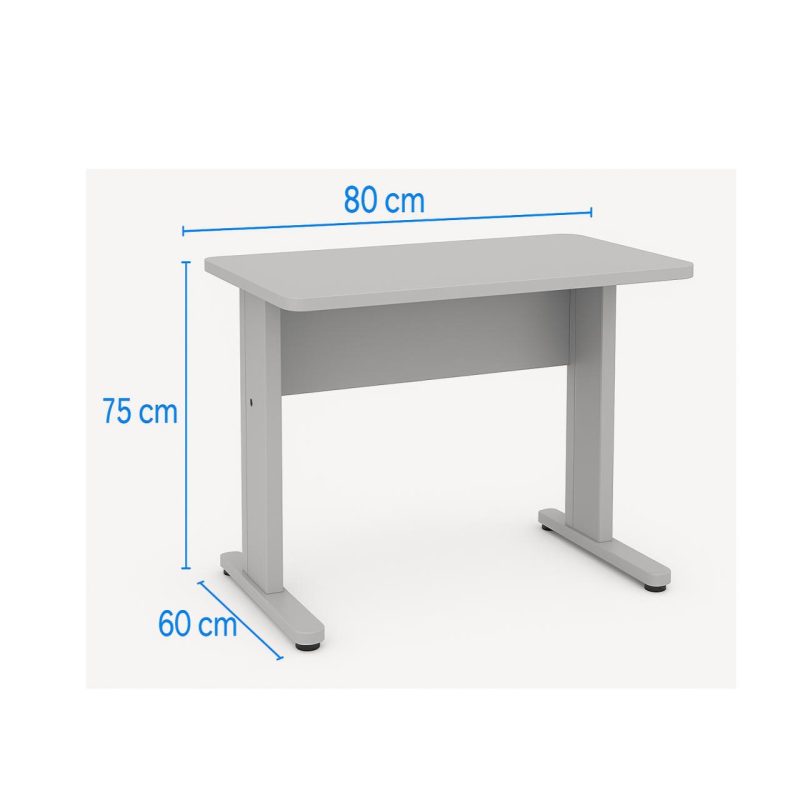 Mesa Escritório 0,80×0,60m – JOB – CINZA/CINZA – 43087 VILLA Móveis para Escritório JOB Cinza 15 mm 5
