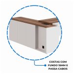 Mesa Escritório PRESIDENTE c/ Armário Pedestal – 1,82×1,80m – NOGAL SEVILHA/BRANCO – 34602 VILLA Móveis para Escritório Linha 40 mm Nogal – Branco 16