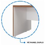 Mesa Escritório PRESIDENTE c/ Armário Pedestal – 1,82×1,80m – NOGAL SEVILHA/BRANCO – 34602 VILLA Móveis para Escritório Linha 40 mm Nogal – Branco 15