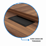 Mesa Escritório PRESIDENTE c/ Armário Pedestal – 1,82×1,80m – NOGAL SEVILHA/BRANCO – 34602 VILLA Móveis para Escritório Linha 40 mm Nogal – Branco 22