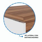 Mesa Diretorzinha c/ Aparador – Pé de MADEIRA – 1,90×1,50m – NOGAL SEVILHA / BRANCO – 34426 VILLA Móveis para Escritório Linha 40 mm Nogal – Branco 16