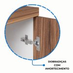 Armário Alto Credenza com Nicho – 1,61×1,20×0,45m – NOGAL SEVILHA/BRANCO- 34415 VILLA Móveis para Escritório Linha 40 mm Nogal – Branco 19