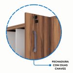 Armário Alto Credenza com Nicho – 1,61×1,20×0,45m – NOGAL SEVILHA/BRANCO- 34415 VILLA Móveis para Escritório Linha 40 mm Nogal – Branco 13
