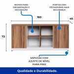 Armário Baixo GOLD Credenza ESPECIAL – 1,60×0,73×0,45m – NOGALSEVILHA / BRANCO – 34502 VILLA Móveis para Escritório Linha 40 mm Nogal – Branco 11