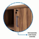 Armário Baixo GOLD Credenza ESPECIAL – 1,60×0,73×0,45m – NOGALSEVILHA / BRANCO – 34502 VILLA Móveis para Escritório Linha 40 mm Nogal – Branco 14