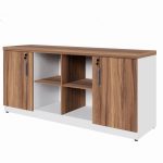 Armário Baixo GOLD Credenza ESPECIAL – 1,60×0,73×0,45m – NOGALSEVILHA / BRANCO – 34502 VILLA Móveis para Escritório Linha 40 mm Nogal – Branco 13
