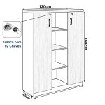 Armário Alto Credenza com Nicho – 1,61×1,20×0,45m – NOGAL SEVILHA/BRANCO- 34415 VILLA Móveis para Escritório Linha 40 mm Nogal – Branco 14