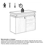 Armário Baixo 03 Gavetas e Porta (MISTO) – NOGAL SEVILHA/BRANCO – 34422 VILLA Móveis para Escritório Linha 40 mm Nogal – Branco 18