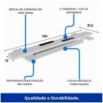 Estação de Trabalho Dupla 1,20×1,35m 02 Lugares c/ Gavetas c/ ponto de tomada PÉ PAINEL – Nogal Sevilha/Branco – 34427 VILLA Móveis para Escritório Linha 40 mm Nogal – Branco 11