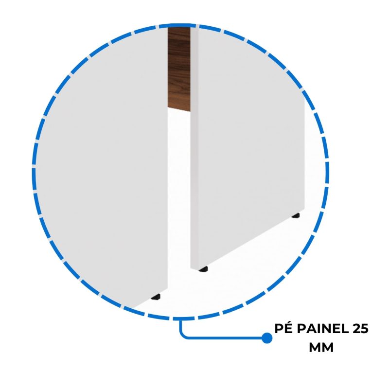 Estação de Trabalho Dupla 1,20×1,35m 02 Lugares c/ Gavetas c/ ponto de tomada PÉ PAINEL – Nogal Sevilha/Branco – 34427 VILLA Móveis para Escritório Linha 40 mm Nogal – Branco 6