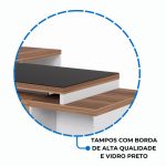 Mesa para Escritório em “L” com VIDRO FUMÊ – 1,92X1,60M NOGAL SEVILHA/BRANCO – 34432 VILLA Móveis para Escritório Linha 40 mm Nogal – Branco 15