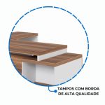 Mesa para Escritório em “L” com Gavetão – 1,92X1,60m -NOGAL SEVILHA/BRANCO – 34431 VILLA Móveis para Escritório Linha 40 mm Nogal – Branco 17