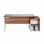 Mesa para Escritório com VIDRO FUMÊ – 1,92×0,70m – NOGAL SEVILHA/BRANCO – 34430 VILLA Móveis para Escritório Linha 40 mm Nogal – Branco 15