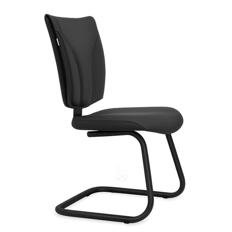 Cadeira de Escritório B-ONE Base em “S” Preta – Corino Preto – 31032 VILLA Móveis para Escritório Cadeira Fixa Estofada 2