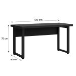 Mesa Escritório PÉ QUADRO – 1,20×0,60m – S/ Gavetas – PRETO / PRETO – 26001 VILLA Móveis para Escritório Linha 40mm Preto / Preto 13