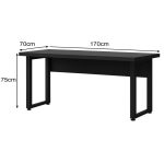 Mesa Escritório PÉ QUADRO – 1,70×0,70m – S/ Gavetas – PRETO / PRETO – 26003 VILLA Móveis para Escritório Linha 40mm Preto / Preto 13