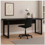 Mesa Escritório PÉ QUADRO – 1,70×0,70m – S/ Gavetas – PRETO / PRETO – 26003 VILLA Móveis para Escritório Linha 40mm Preto / Preto 15
