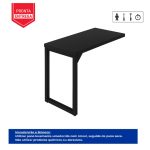 Mesa AUX PÉ QUADRO – 0,90×0,45m – PRETO/PRETO – 26004 VILLA Móveis para Escritório Linha 40mm Preto / Preto 9