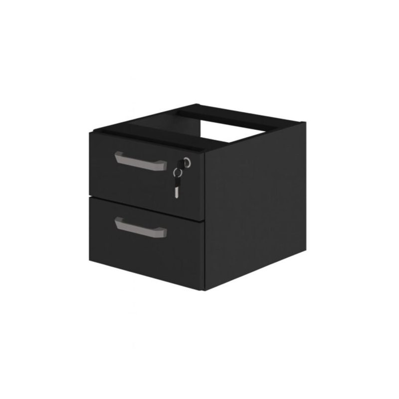 Gaveteiro suspenso – PRETO/PRETO – 26008 VILLA Móveis para Escritório Linha 40mm Preto / Preto 3