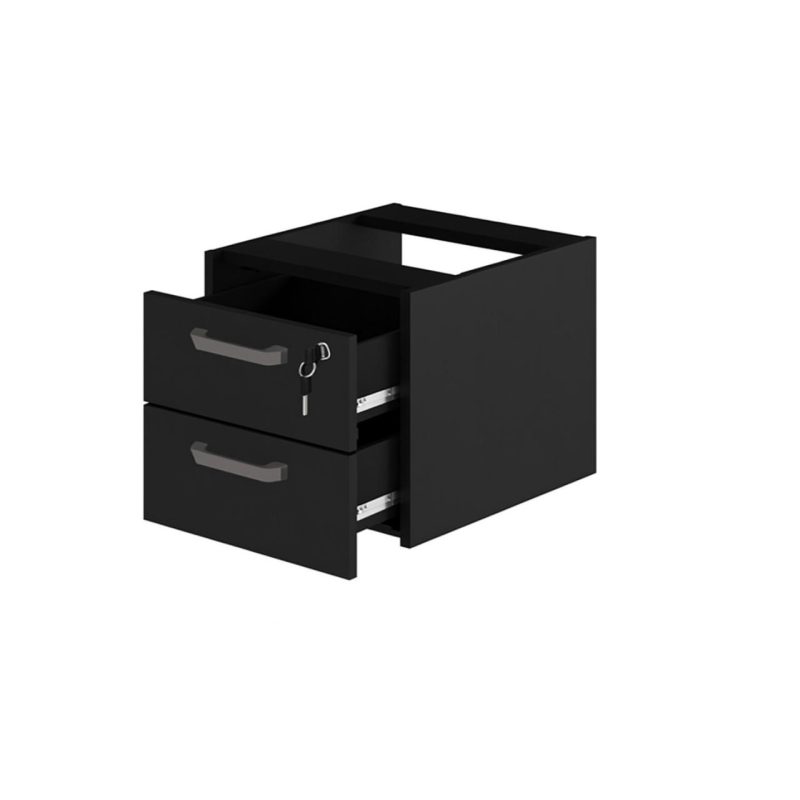 Gaveteiro suspenso – PRETO/PRETO – 26008 VILLA Móveis para Escritório Linha 40mm Preto / Preto 2
