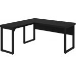 Mesa em L PÉ QUADRO (1,70×0,70m + Mesa Auxiliar) – S/ Gavetas – PRETO / PRETO – 26011 VILLA Móveis para Escritório Linha 40mm Preto / Preto 13